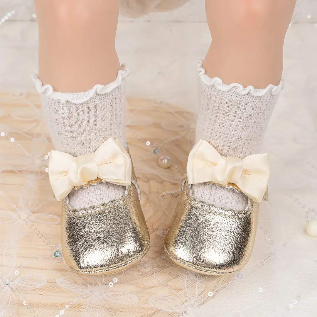 Foreign trade spring and autumn new baby shoes princess shoes bow hook and loop anti-slip rubber soles toddler shoes baby shoes — feature 30