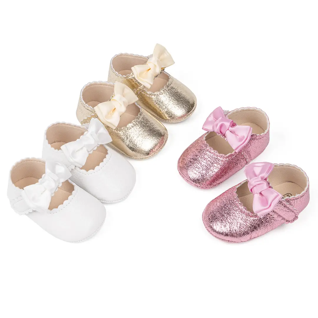 Foreign trade spring and autumn new baby shoes princess shoes bow hook and loop anti-slip rubber soles toddler shoes baby shoes — feature 7