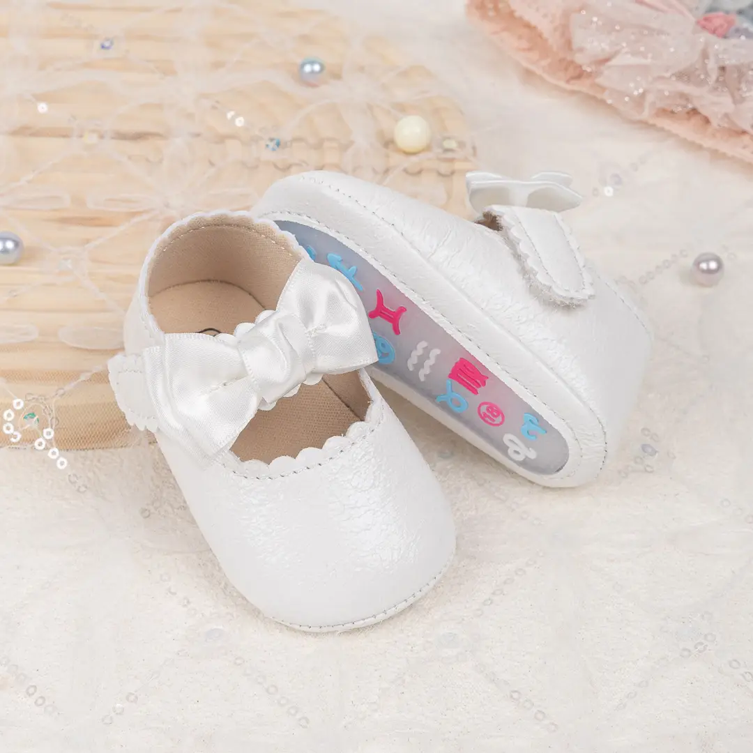 Foreign trade spring and autumn new baby shoes princess shoes bow hook and loop anti-slip rubber soles toddler shoes baby shoes — feature 9