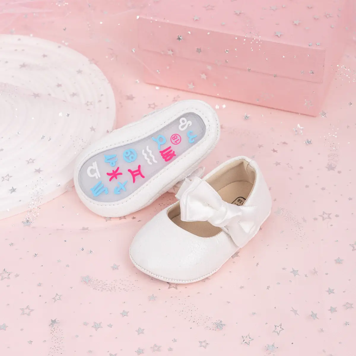 Gold Sparkly Bow Baby Shoes for Toddlers — feature 12