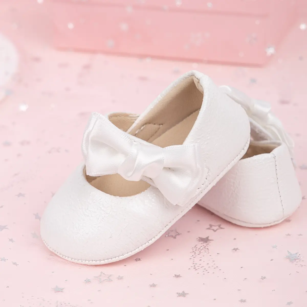 Gold Sparkly Bow Baby Shoes for Toddlers — feature 13