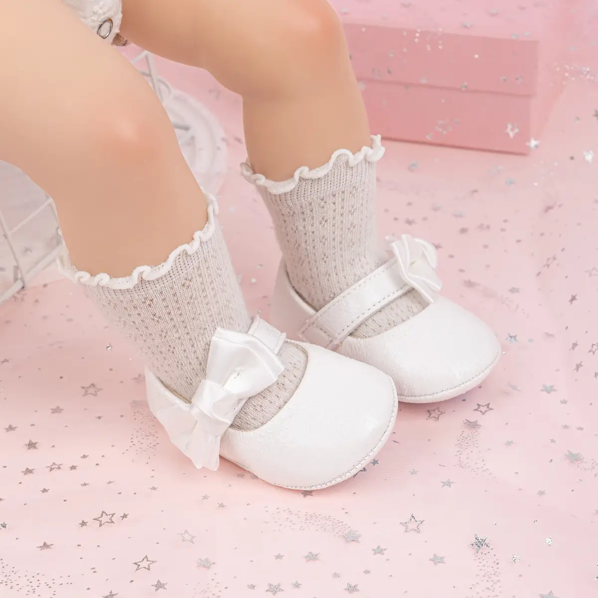 Gold Sparkly Bow Baby Shoes for Toddlers — feature 14