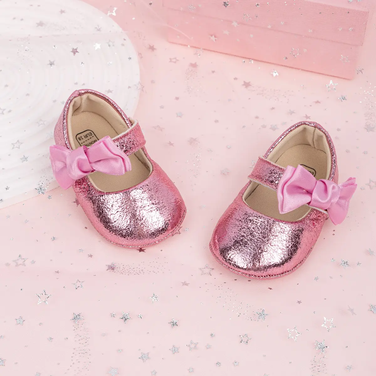 Gold Sparkly Bow Baby Shoes for Toddlers — feature 16