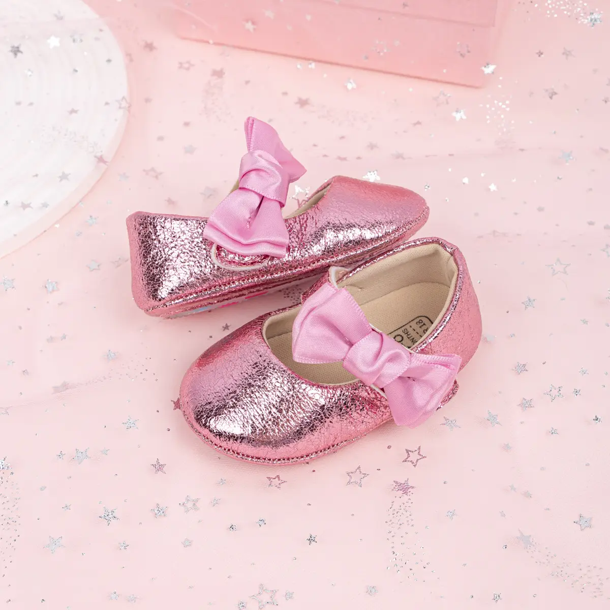 Gold Sparkly Bow Baby Shoes for Toddlers — feature 17