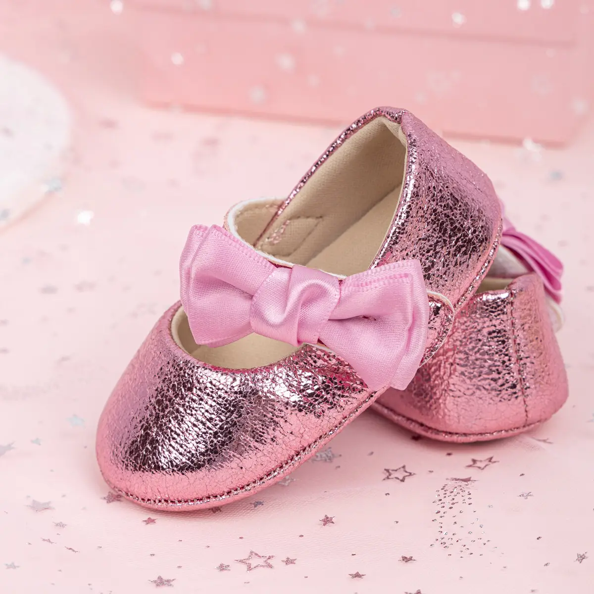 Gold Sparkly Bow Baby Shoes for Toddlers — feature 20