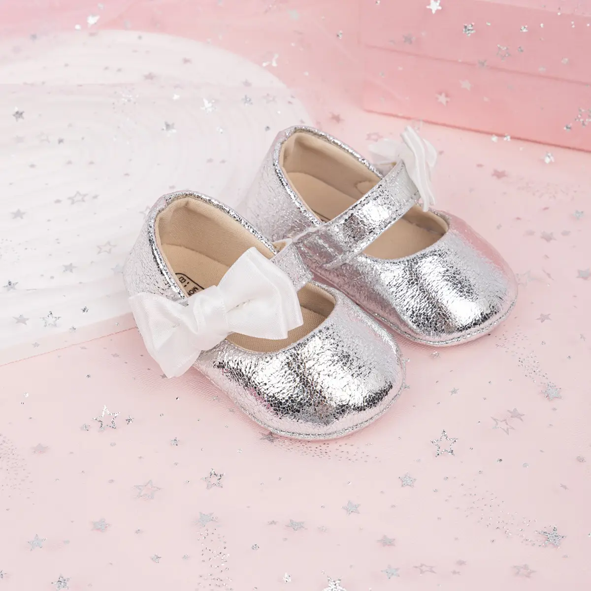 Gold Sparkly Bow Baby Shoes for Toddlers — feature 30