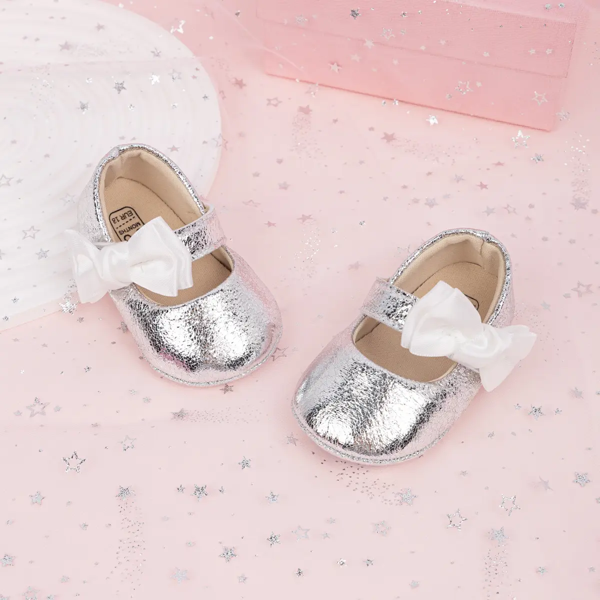 Gold Sparkly Bow Baby Shoes for Toddlers — feature 31