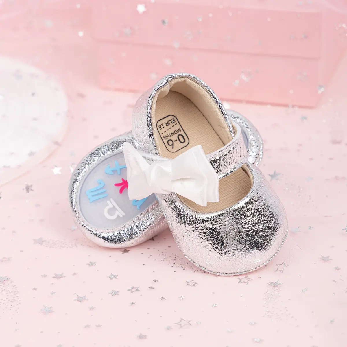Gold Sparkly Bow Baby Shoes for Toddlers — feature 33