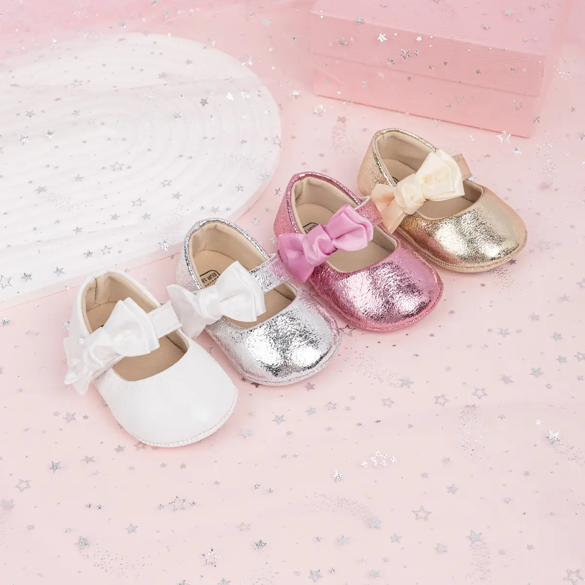 Gold Sparkly Bow Baby Shoes for Toddlers — feature 5