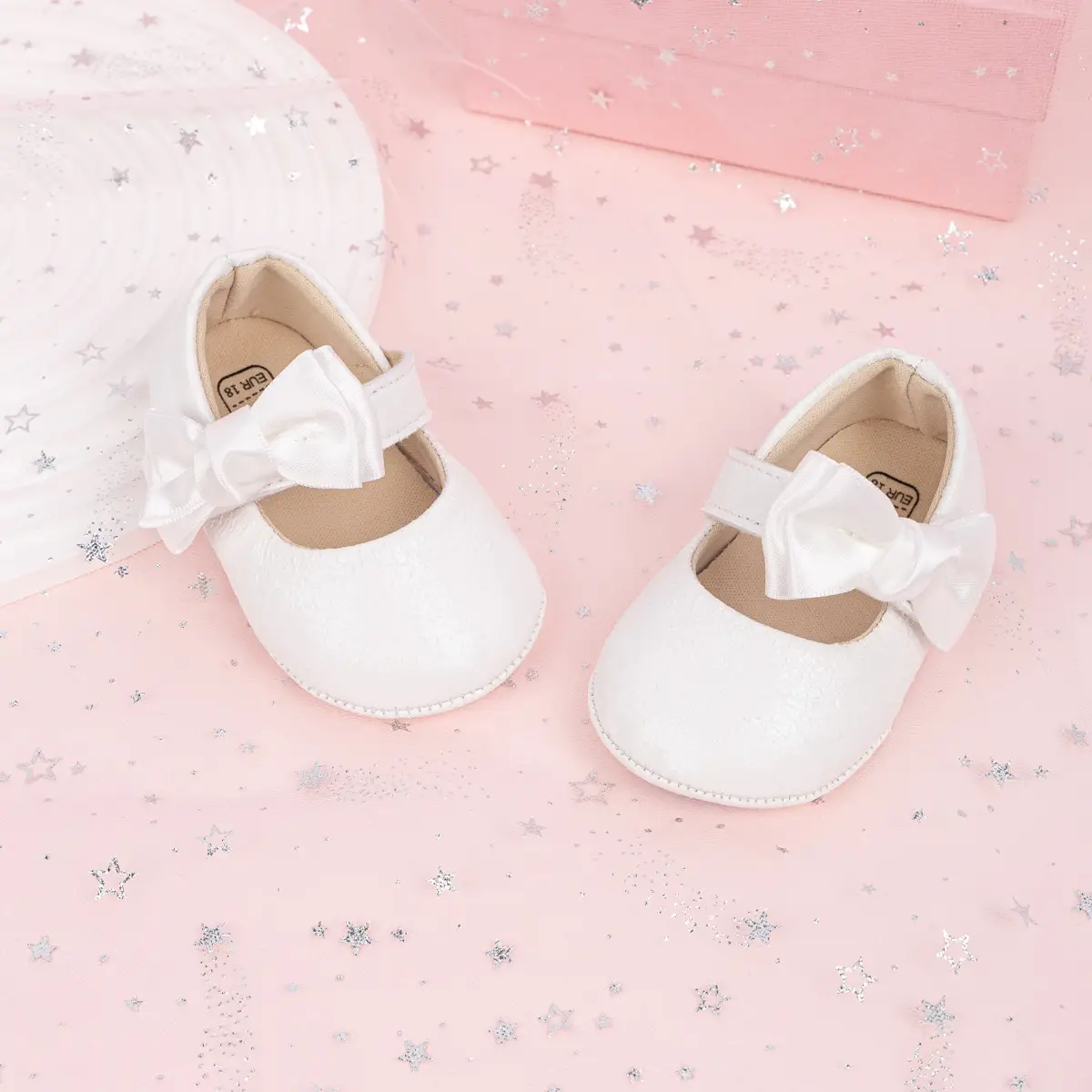 Gold Sparkly Bow Baby Shoes for Toddlers — feature 9