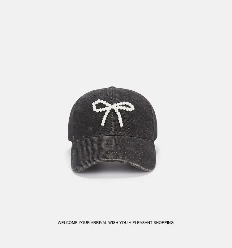 Joker Baseball Cap Men Women Pearl Diamond Denim Sunscreen — feature 11