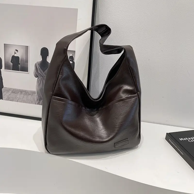 Women's Retro Brown Shoulder Bag Large Capacity 2024 - Image 6