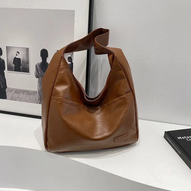 Women's Retro Brown Shoulder Bag Large Capacity 2024 - Image 8
