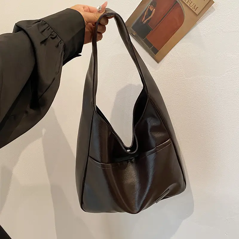 Women's Retro Brown Shoulder Bag Large Capacity 2024 - Image 4