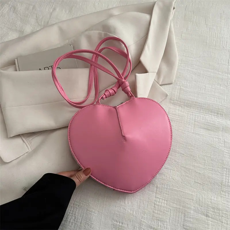 Pink Heart-Shaped Underarm Bag for Women - Image 5