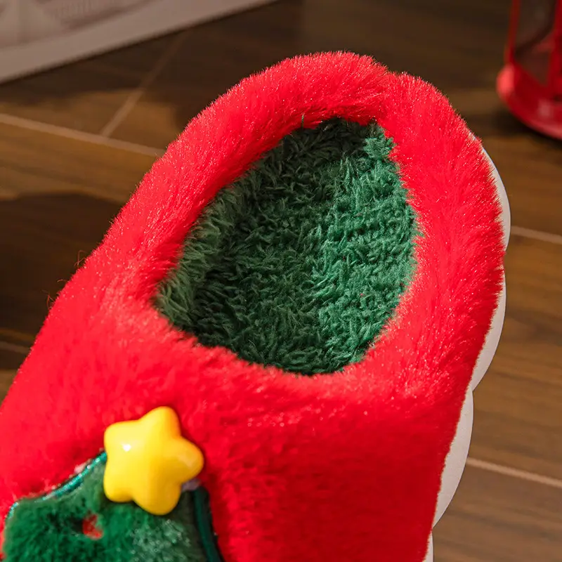 Santa Claus Cotton Slippers 2026 Winter Home Slippers for Men and Women Indoor Thick-Soled Non-Slip Warm Furry Shoes — feature 12