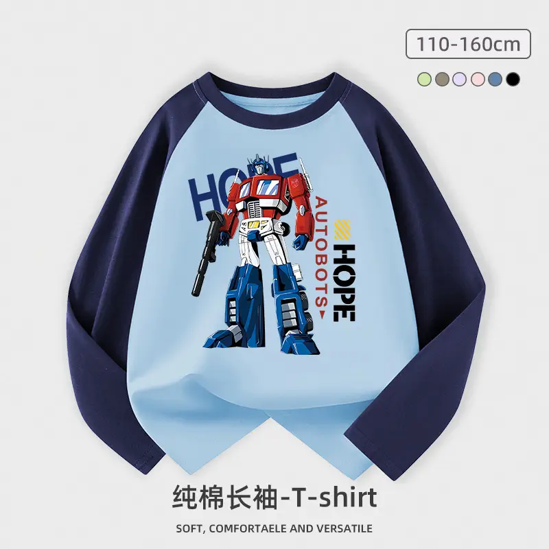 Boys Long Sleeve T-Shirt Spring Autumn Raglan Sleeve Top - Image 7