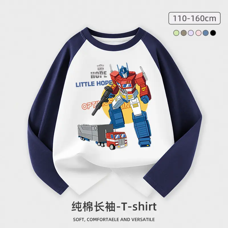 Boys Long Sleeve T-Shirt Spring Autumn Raglan Sleeve Top - Image 4