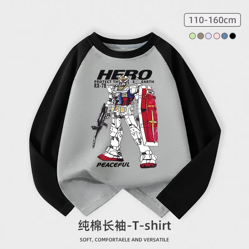 Boys Long Sleeve T-Shirt Spring Autumn Raglan Sleeve Top - Image 2