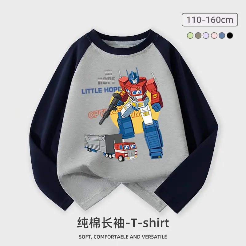 Boys Long Sleeve T-Shirt Spring Autumn Raglan Sleeve Top - Image 5