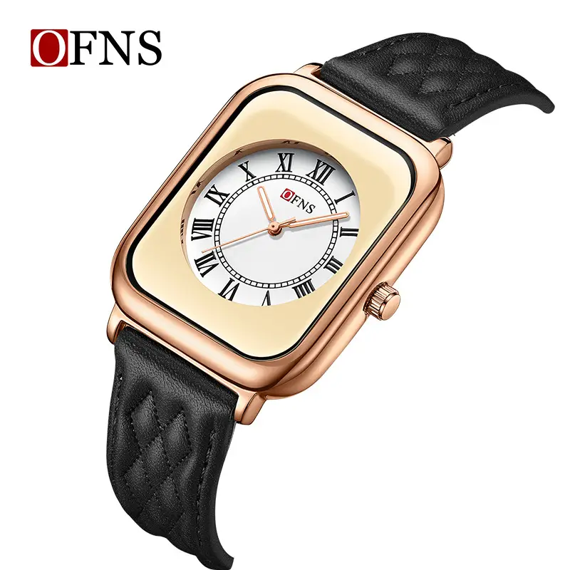 Oufani Women's Black Roman Scale Waterproof Watch - Image 15