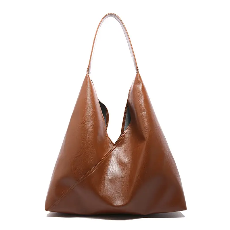 Women's Large Tote Bag Brown Black Korean Style
