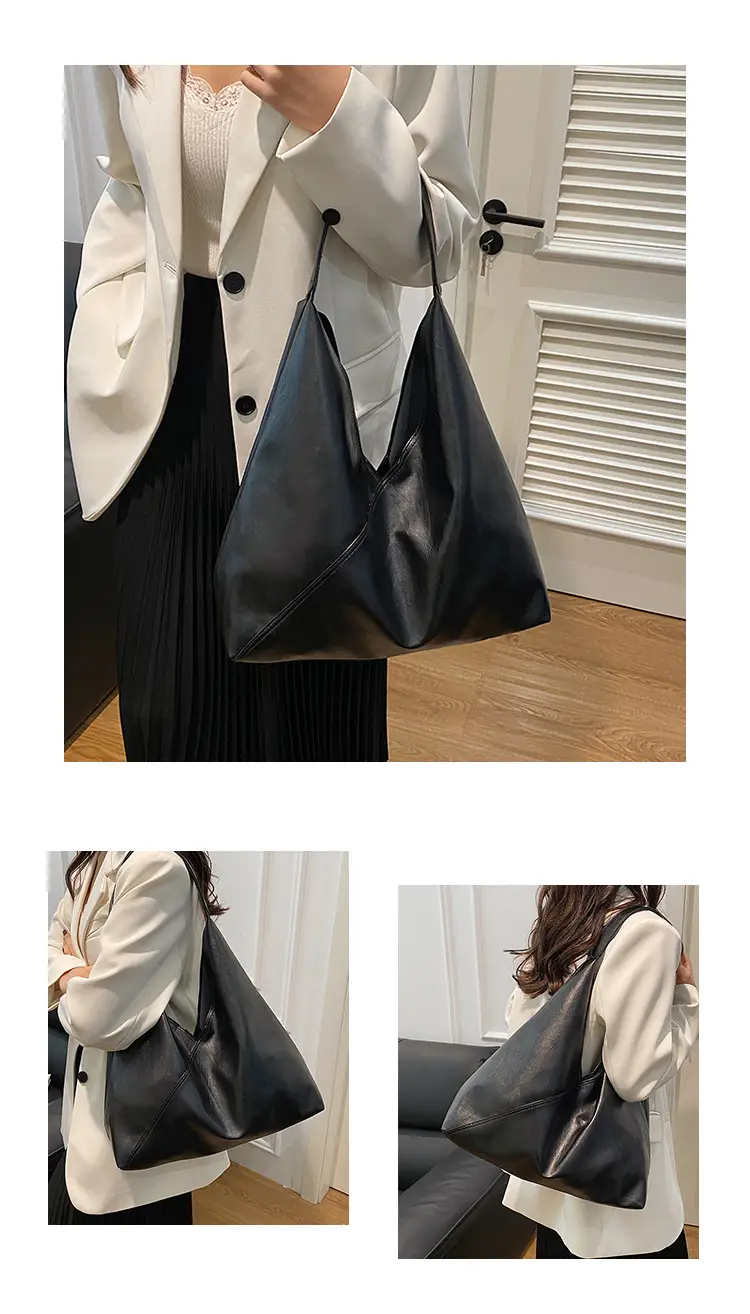 Women's Large Tote Bag Brown Black Korean Style — feature 10