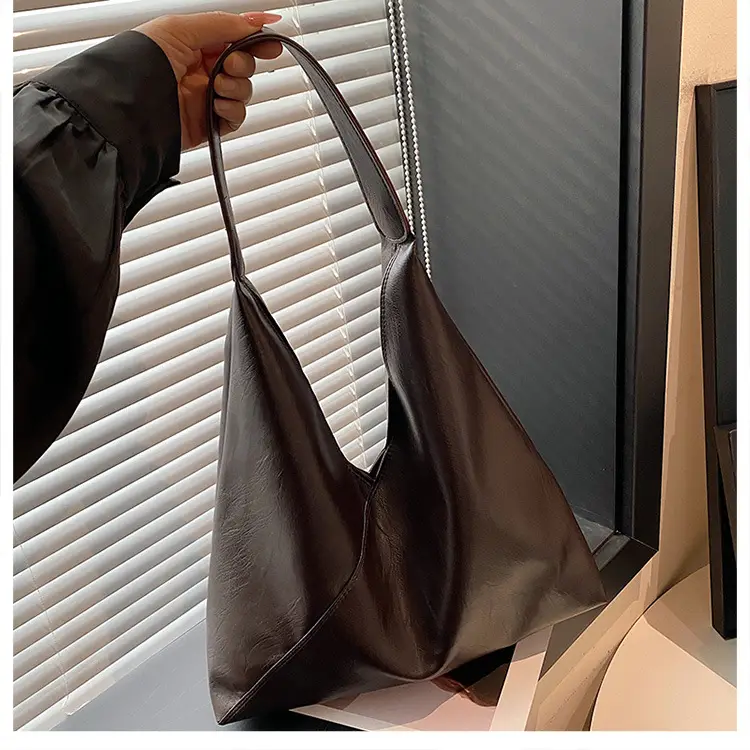Women's Large Tote Bag Brown Black Korean Style — feature 14