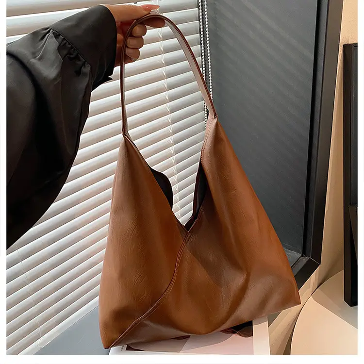Women's Large Tote Bag Brown Black Korean Style — feature 19