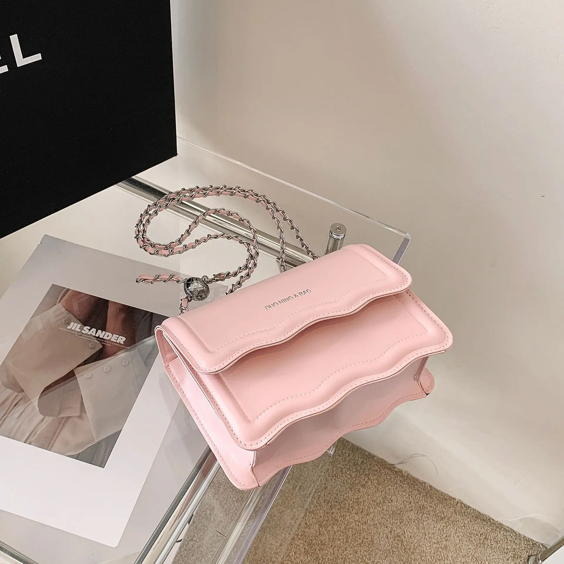 Pink Wave Pattern Crossbody Bag for Women 2024 - Image 3