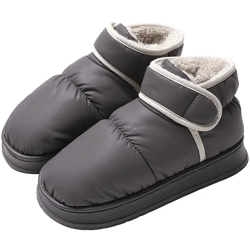High-top cotton slippers men's winter all-inclusive 2024 new indoor home fleece-lined warm waterproof cotton shoes for men