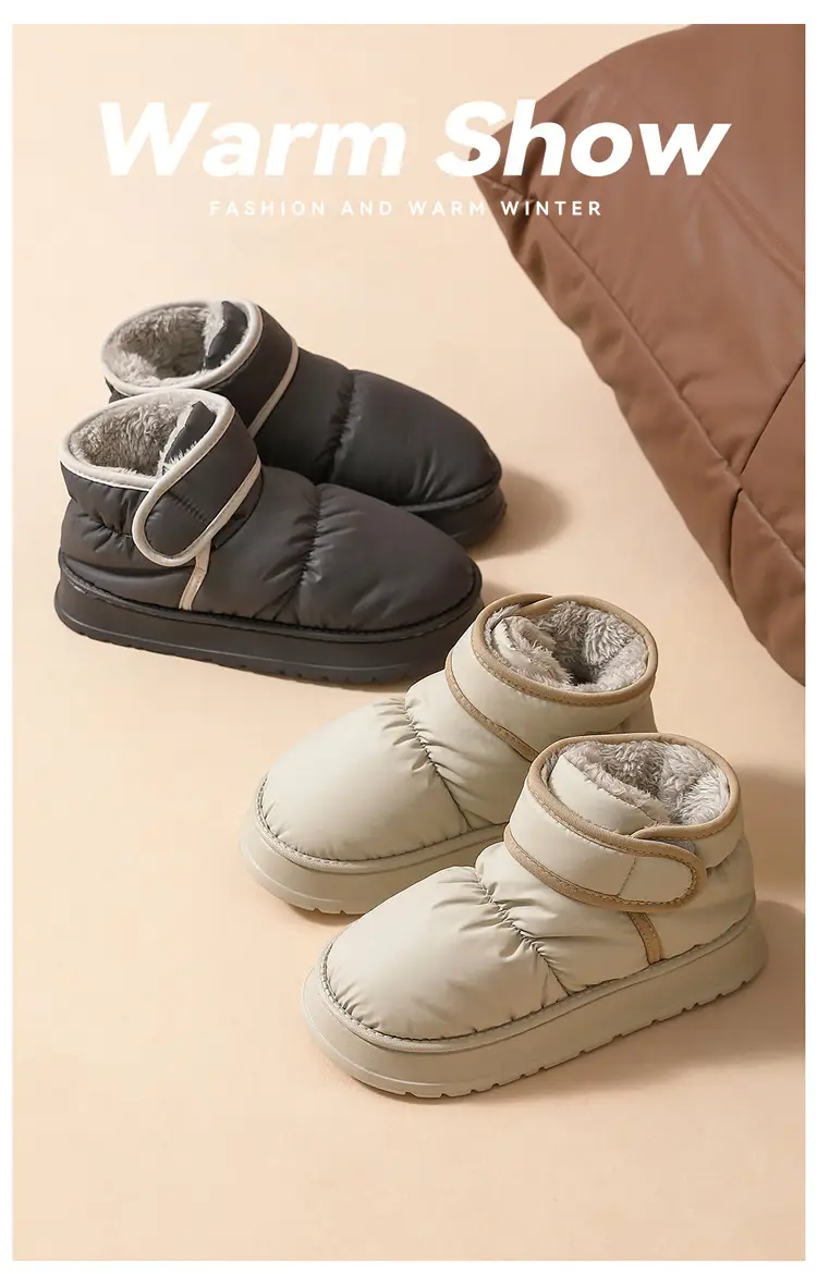 High-top cotton slippers men's winter all-inclusive 2024 new indoor home fleece-lined warm waterproof cotton shoes for men — feature 7