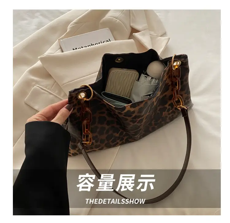 Leopard Print Large Cap Bag Women 2024 Winter — feature 5