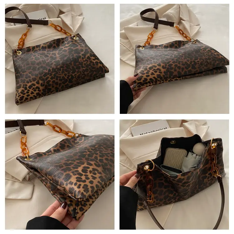 Leopard Print Large Cap Bag Women 2024 Winter — feature 6