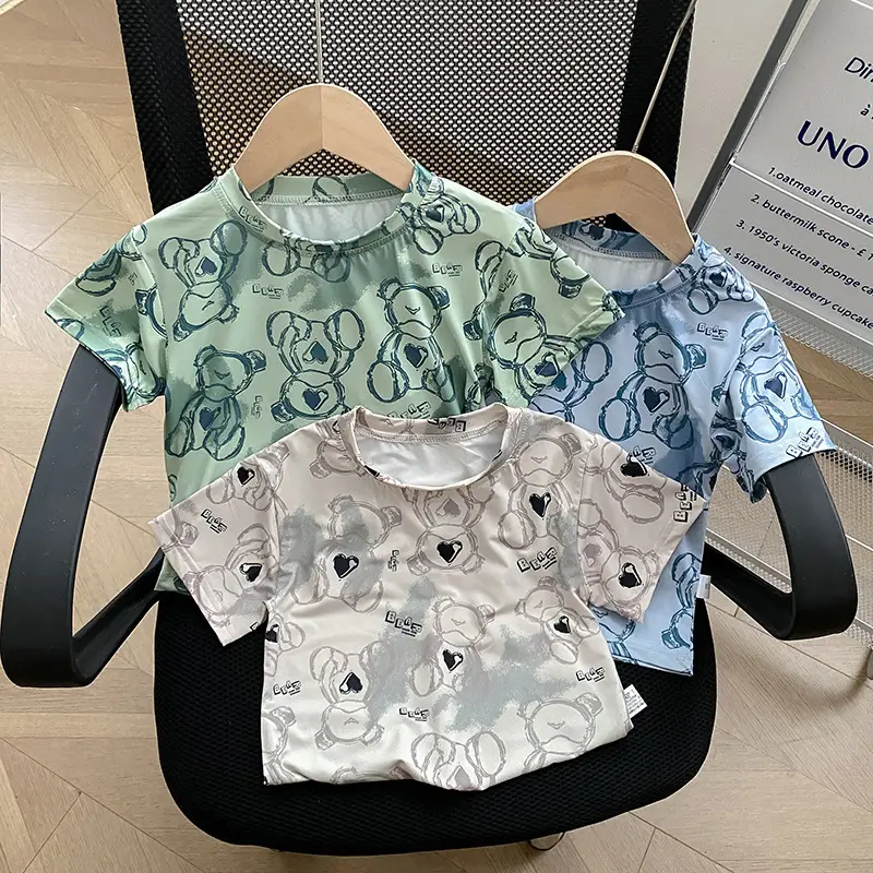 Summer Boys White Letter Print T-Shirt Loose Fit - Image 8
