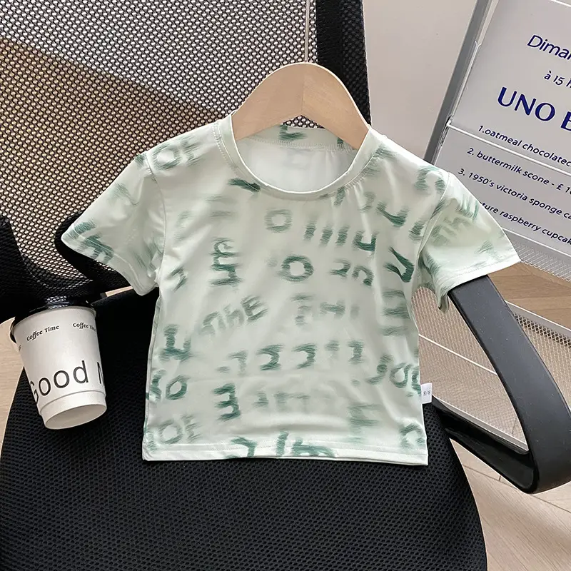 Summer Boys White Letter Print T-Shirt Loose Fit - Image 10