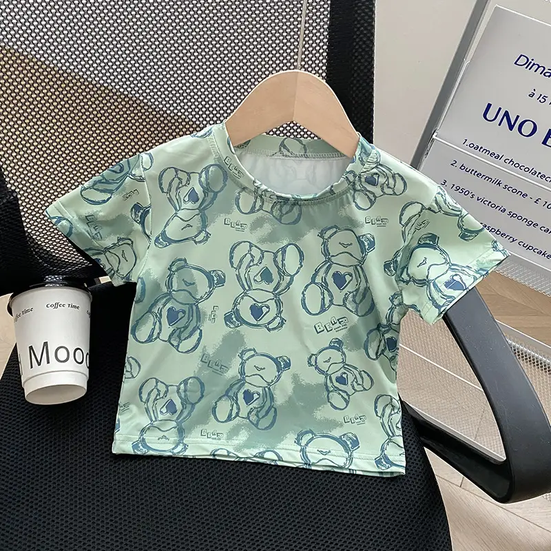 Summer Boys White Letter Print T-Shirt Loose Fit — feature 7
