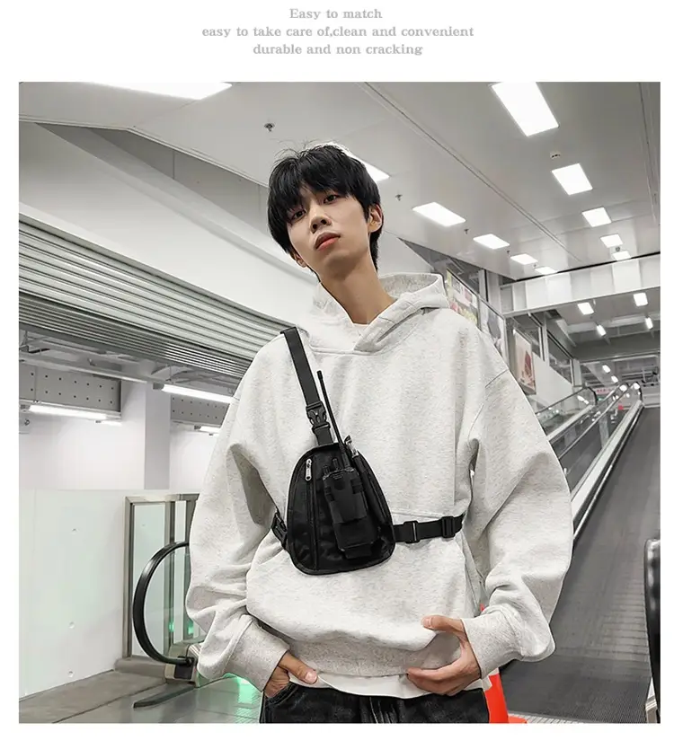 Men's Black Shoulder Crossbody Bag Lightweight Sports Fashion — feature 11