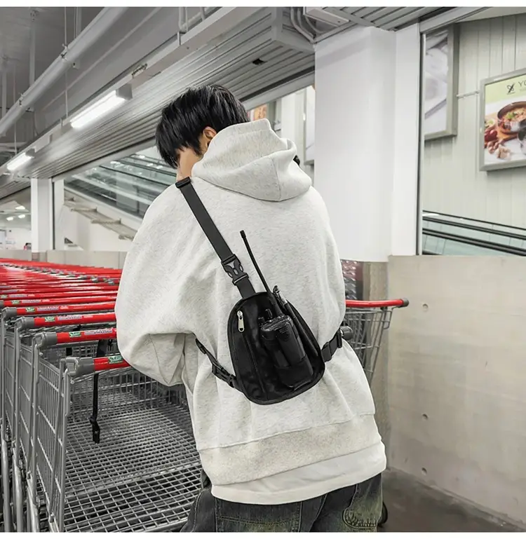 Men's Black Shoulder Crossbody Bag Lightweight Sports Fashion — feature 12