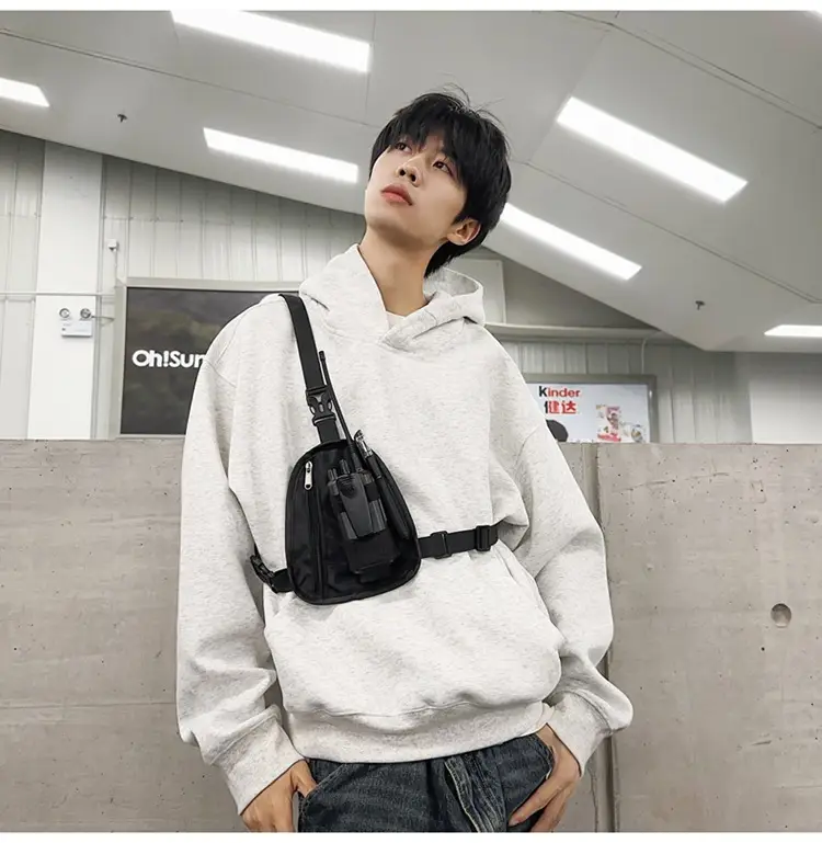 Men's Black Shoulder Crossbody Bag Lightweight Sports Fashion — feature 14