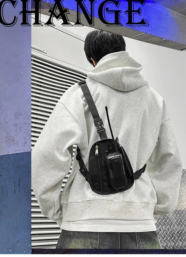 Men's Black Shoulder Crossbody Bag Lightweight Sports Fashion — feature 3