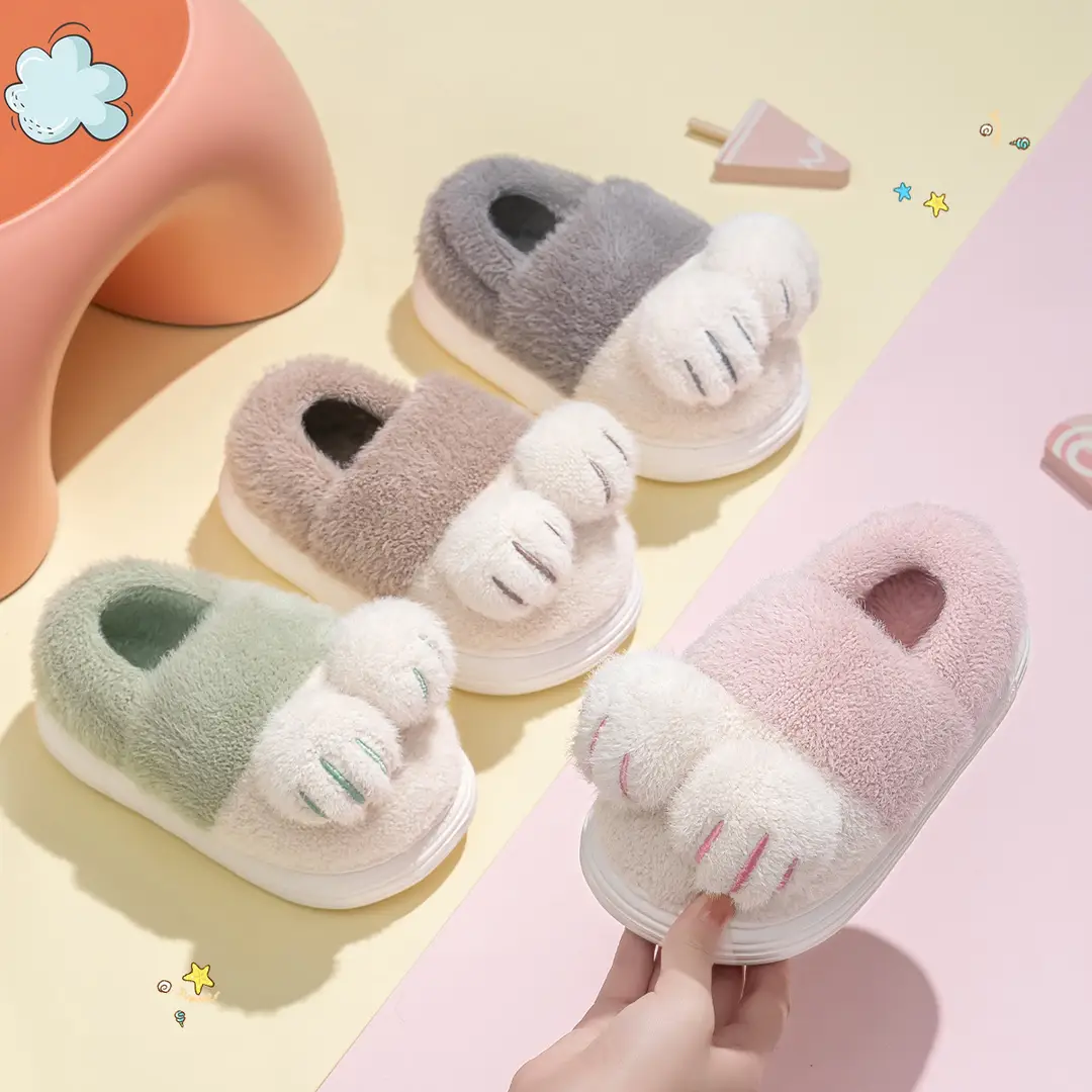 Children's Cotton Slippers for Girls, Autumn and Winter 2026 New Style, Indoor Home Warm Cartoon Slippers for Older Kids, Girls' Furry Slippers - Image 8