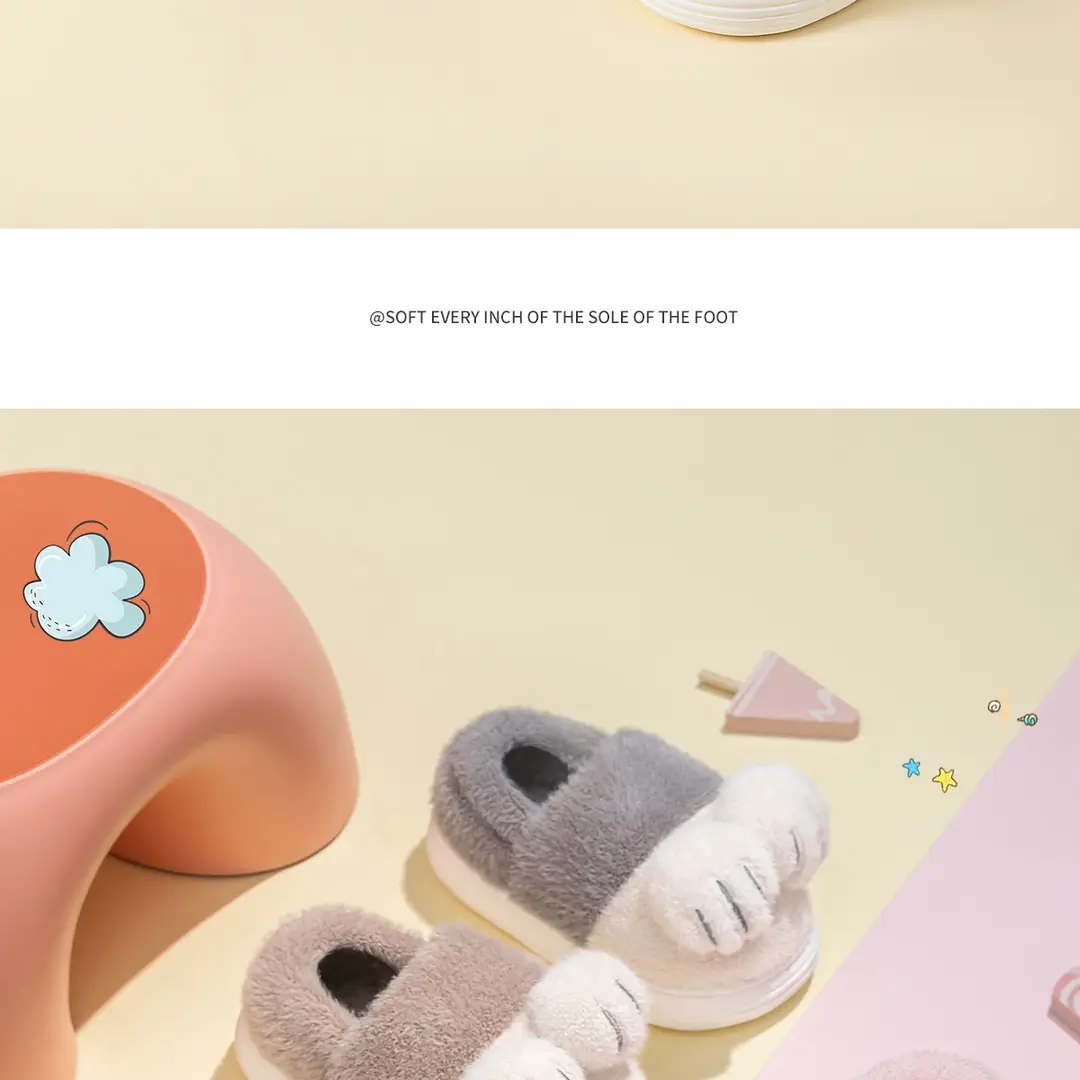Children's Cotton Slippers for Girls, Autumn and Winter 2026 New Style, Indoor Home Warm Cartoon Slippers for Older Kids, Girls' Furry Slippers — feature 16
