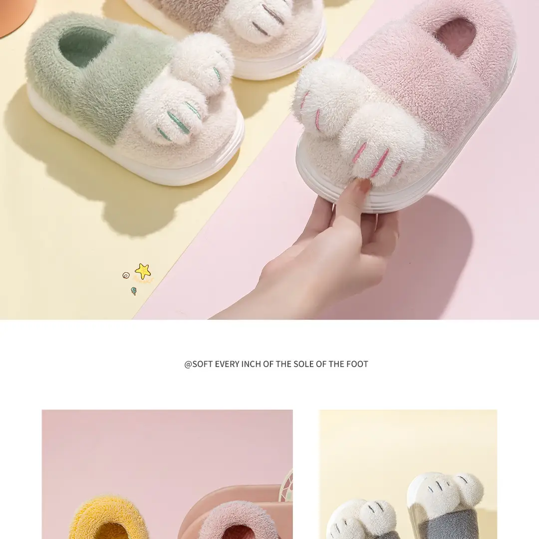 Children's Cotton Slippers for Girls, Autumn and Winter 2026 New Style, Indoor Home Warm Cartoon Slippers for Older Kids, Girls' Furry Slippers — feature 17