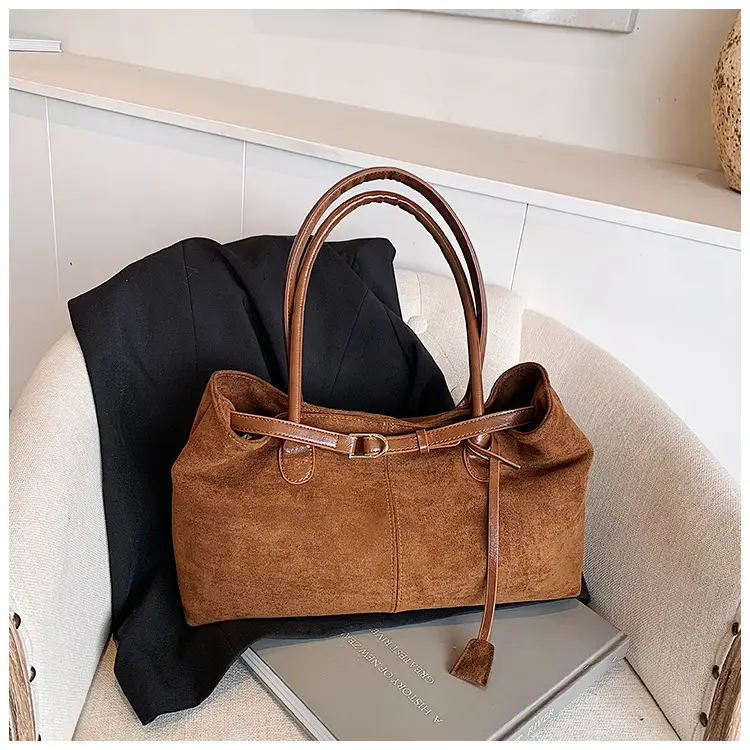 Women Cross-Border Retro Tote Bag Large Capacity Tan — feature 33