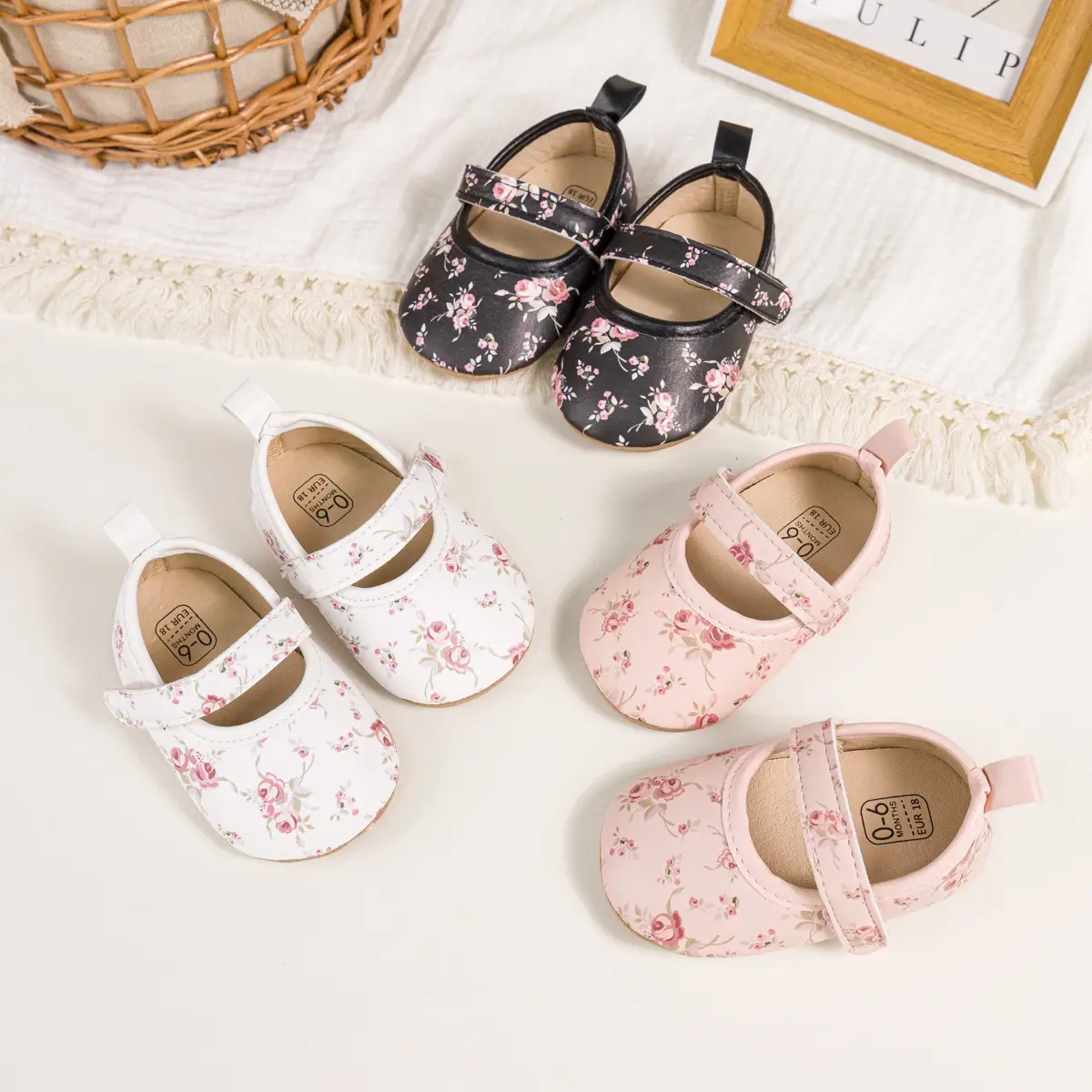 Printed Princess Baby Shoes with Velcro & Anti-Slip Sole — feature 5