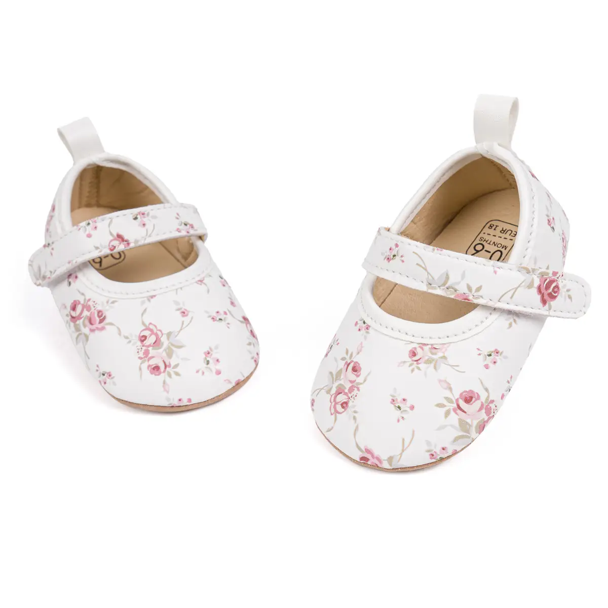 Printed Princess Baby Shoes with Velcro & Anti-Slip Sole