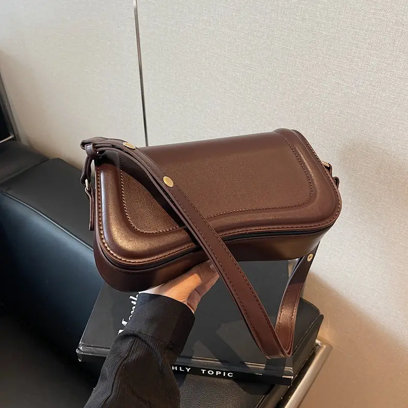 Women's Brown Leather Crossbody Bag 2022 Summer - Image 5