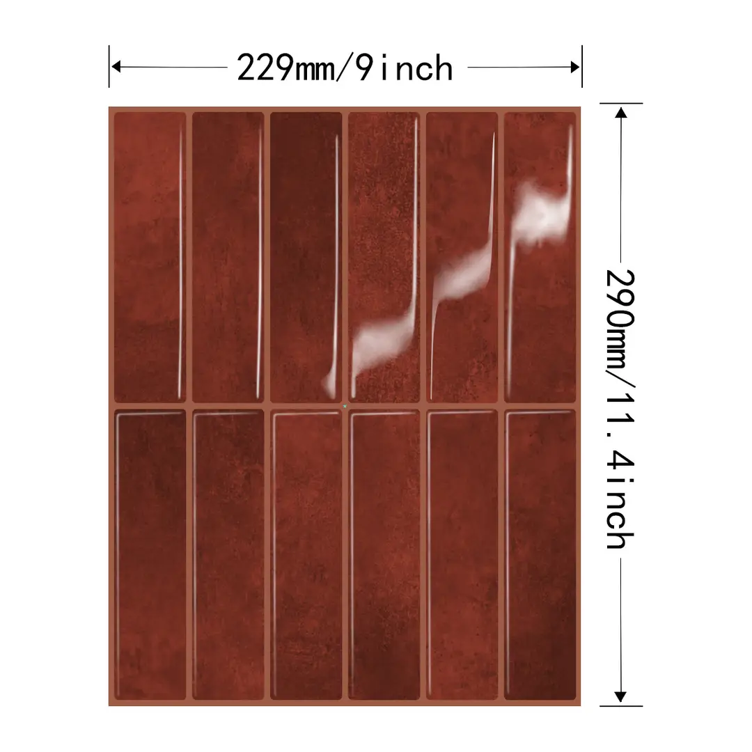3D Three-dimensional Drop Glue Wall Stickers PU Self-adhesive DIY Kitchen Bathroom High Temperature PET Tile Sticker Wallpaper
