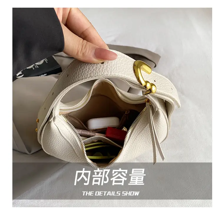 Women's Half Moon Bag Cream Shoulder Crossbody Saddle Bag — feature 3